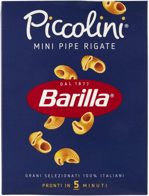 10 X Barilla Piccolini Mini Pipe Rigate Enfants Pâtes 500 G 100% Italien. Parfait Pour Les Enfants.