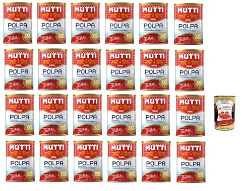 Mutti Polpa Di Pomodoro Lot De 24 Pulpes De Tomates 100 % Italiennes Boîte De 400 G + Polpa Gourmet Italien