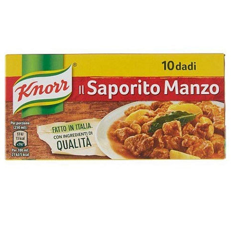 Knorr Dado Saporito Manzo Brodo Délicieux Boeuf Soupe Cubes Bouillon 10 Pz