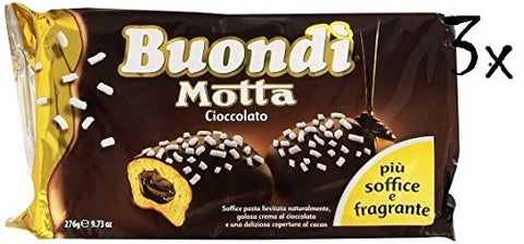Motta Buondi Lot De 18 Éponges À Pâtisserie Avec Crème Au Chocolat 828 G