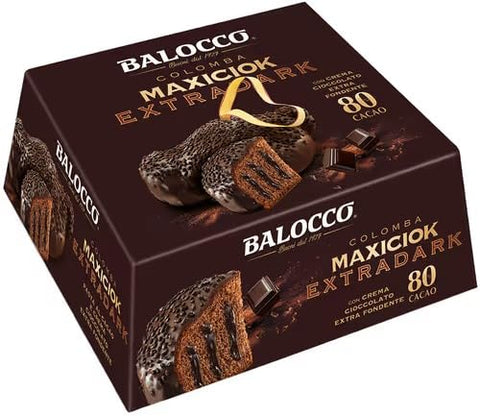 6x Balocco Colomba Maxiciok Extradark, Colomba de Pâques italienne fourrée à la crème de chocolat noir à 80 %, 750 g