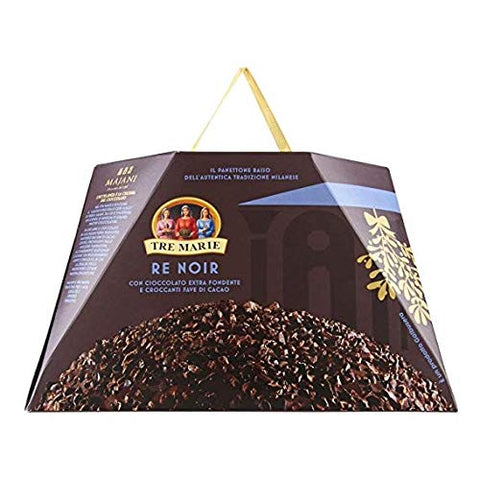 Tre Marie Panettone Re Noir Avec Du Chocolat Noir Extra Et Du Cacao Haché 900g