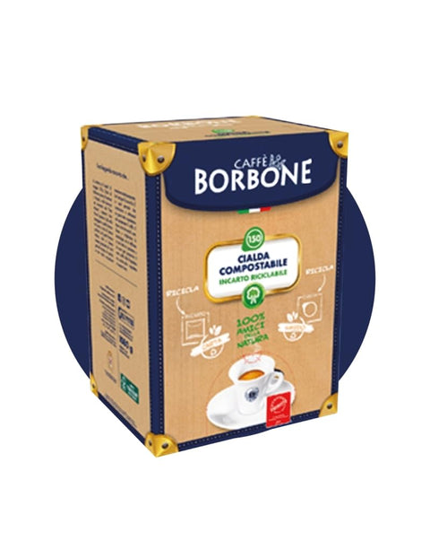 100 Dosettes Ese 44 Mm Caffè Borbone Mélange Bleu
