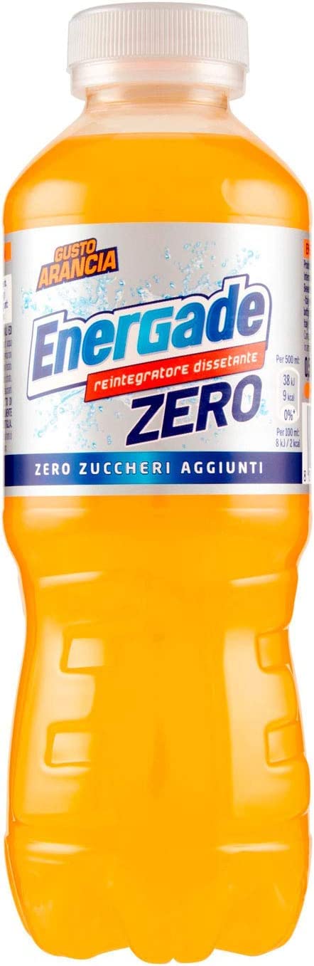 24 X Energade Zero Arancia Bevanda Energetica Sans Sucre Orange Boissons Énergisantes Sans Sucre 0,5 Lt