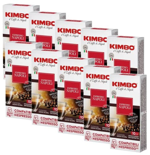 Café Kimbo Napoli - Box 100 Capsules Compatibles Nespresso 5.5g