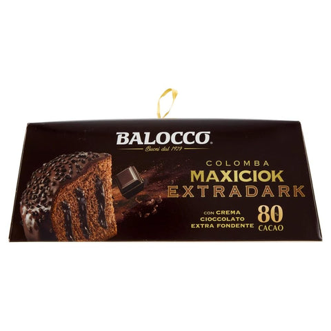 Balocco Colomba Maxiciok Extradark, Colomba de Pâques italienne fourrée à la crème de chocolat noir à 80 %, 750 g