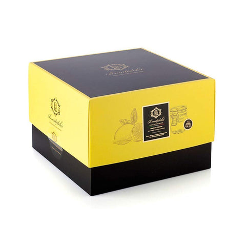 Brontedolci Panettone Al Limone Gâteau De Noël Recouvert De Chocolat Blanc Et D'écorce De Citron Congelé Boîte De 1 Kg