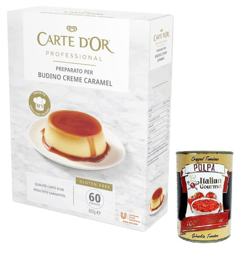 Carte D'or Professional Preparato Per Budino Crème Caramel Mélange De Poudre Pour Pudding Crème Et Caramel Sans Gluten 800 G + Boîte De 400 G Italian Gourmet Polpa Di Pomodoro