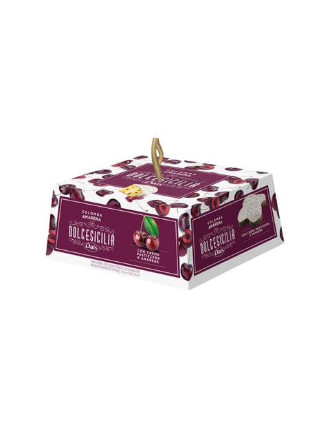 3x Dais Dolcesicilia Colomba Amarena, Gâteau de Pâques italien aux cerises noires confites, 800 g