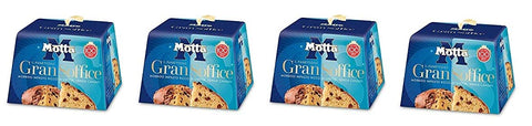 4x Motta Panettone Gransoffice Pâte Molle Riche En Raisins Sans Fruits Confits 1kg