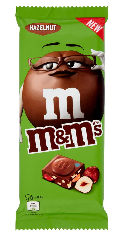 M&M's Hazelnut Planche À Chocolat Au Lait Avec Mini M&M's Et Noisettes Hachées 165 G