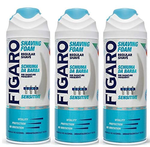 Figaro Lot De 3 Mousses À Raser Pour Peaux Sensibles 400 Ml