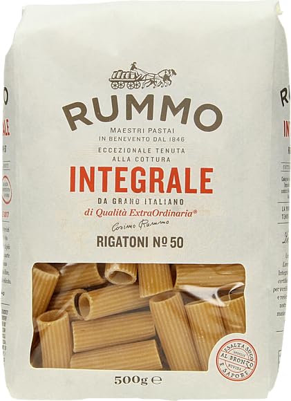 Rummo Pasta Integrale Rigatoni N°50 Lot De 16 Pâtes À Grains Entiers 500 G