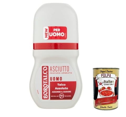Borotalco Lot De 12 Déodorants Roll On Déodorant Uomo Asciutto Men Amber 50 Ml + Polpa Italian Gourmet 400 G