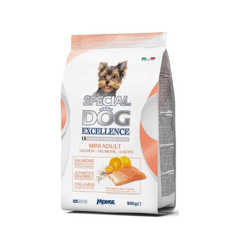 Monge Special Dog Excellence Italian Superpremium Mini Saumon Pour Adultes, Saumon, Riz Et Agrumes 800 G