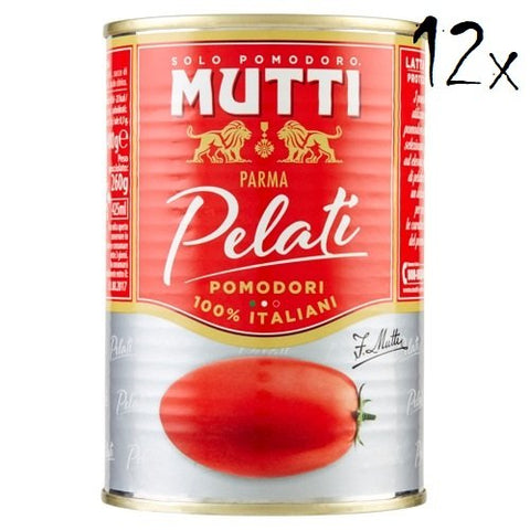 Lot De 12 Boites Mutti Tomates Pelées 100% Italiennes Poids Net 400 G Unitaire