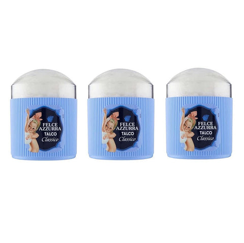 Paglieri Felce Azzurra Talco Classico Con Piumino Lot De 3 Talcs Classiques Avec Éponges 250 G