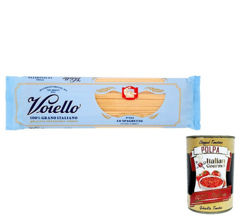 Voiello Lot De 20 Pâtes Spaghetti 100 % Italiennes N104 500 G + Polpa Italian Gourmet Polpa 400 G