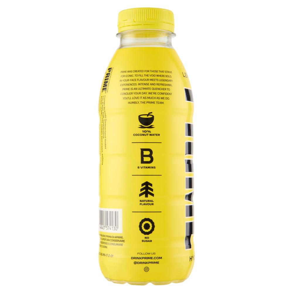 Prime Limone Hydration 12x 500ml Boisson rafraîchissante au citron en ...