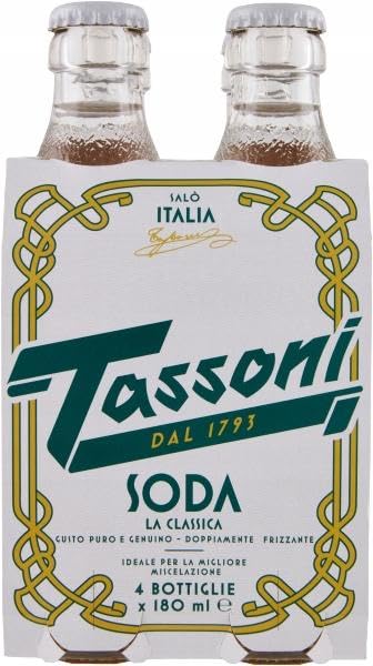 Tassoni Lot De 48 Bouteilles En Verre Jetables De Qualité Supérieure - Boisson Italienne Rafraîchissante Sans Alcool De 18 Cl + Italian Gourmet Polpa 400 G