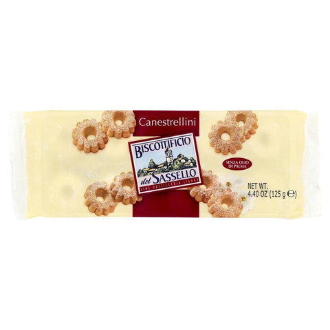 Biscottificio del Sassello Canestrellini Biscuits italiens en forme de fleur, biscuits de qualité supérieure pour accompagner le thé et le café, sans huile de palme (selon l'emballage), 24 x 125 g, paquet de 3 kg