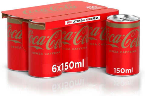 Coca Cola Mini Senza Caffeina Lot De 72 Boîtes De Boissons Gazeuses 150 Ml De Coke Sans Caféine Sans Caféine