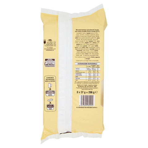 9x Mulino Bianco fisarmoniche ai cereali Goûter crémeux naturellement fourré à la crème de malt d'orge et au cacao 9x 296 g