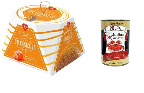 Dais Dolcesicilia Panettone Caramello Gâteau Au Caramel 800 G+ Italian Gourmet Polpa 400g