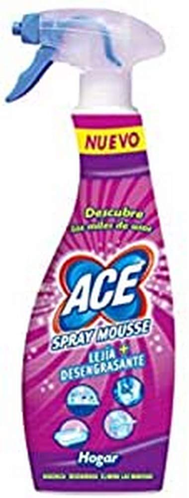 Ace – Spray Mousse + Lessive Spray Dégraissant – Maison Et Vêtements – 700 Ml – [Pack De 5]