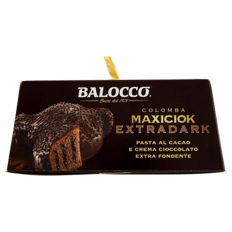 Balocco Colomba Maxiciok Extradark, Colomba de Pâques italienne fourrée à la crème de chocolat noir à 80 %, 750 g