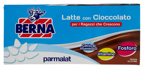 Parmalat Berna Latte Con Cioccolato Lait Au Chocolat (3 X 200 Ml)