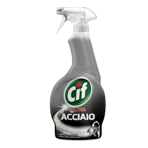 Cif Ultra Acier, Dégraisseur De Cuisine Et Salle De Bain, Format 500 Ml, Avec Agents De Polissage, Ne Laisse Pas De Halos, Idéal Sur Calcaire, Taches D'eau Et Graissé