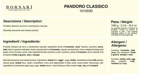 3x Borsari Pandoro In Latta Merry Christmas Pandore dans une boîte Joyeux Noël 1 kg