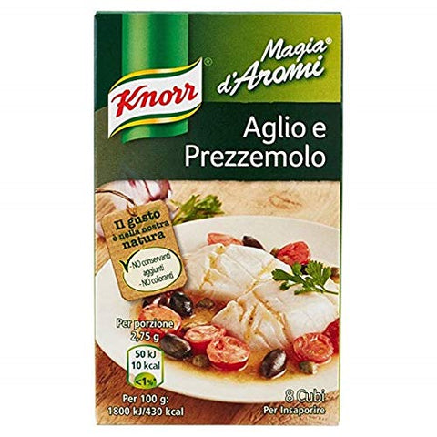 Knorr Magia D'aromi Aglio E Prezzemolo Lot De 8 Cubes De Soupe Aux Cèpes 11 G (Ail Et Persil)