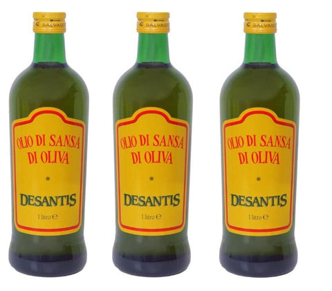 Lot De 3 Huiles D'olive De Santis Olio Di Sansa Pomace Idéales Pour La Cuisson 1 L