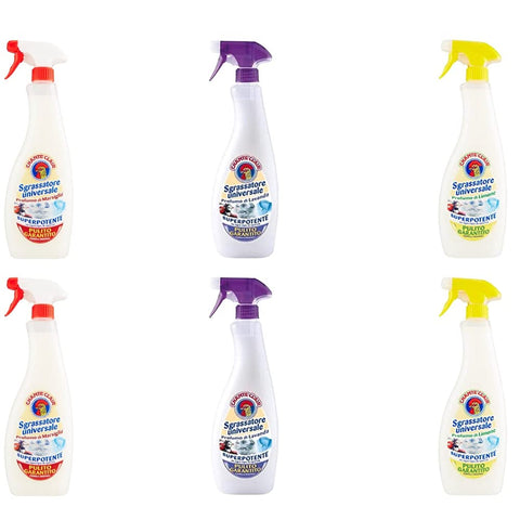Lot De 6 Flacons De Test Chante Clair Sgrassatore Universel Marsiglia Limone Lavanda 625 Ml