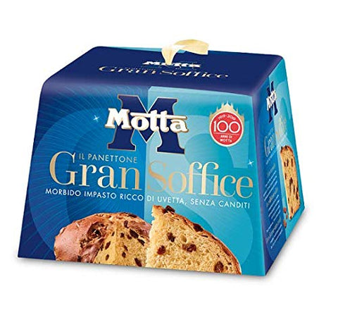 Motta Panettone Gransoffice Pâte Molle Riche En Raisins Sans Fruits Confits 1kg