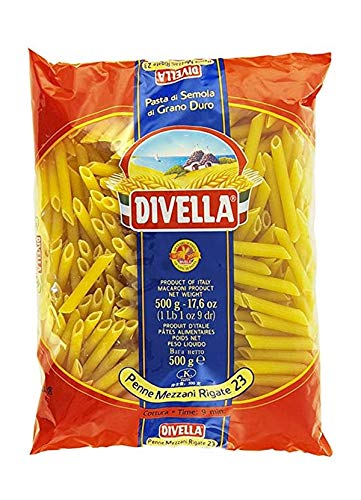 Divella Pâtes De Semoule De Blé Dur Penne Mezzani Rigate 23 Gr 500 X 24