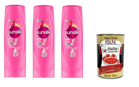 Sunsilk Balsamo Scintille Di Luce Lot De 3 Baumes Sparkles Of Light 200 Ml + Polpa Italien Gourmet 400 G