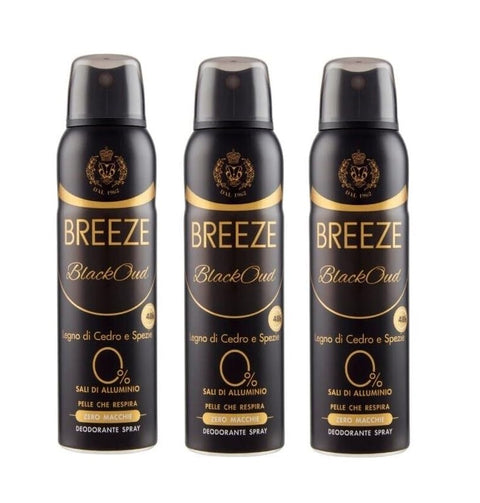 Breeze Lot De 3 Déodorants En Spray Black Oud 150 Ml + Polpa Italien Gourmet 400 G