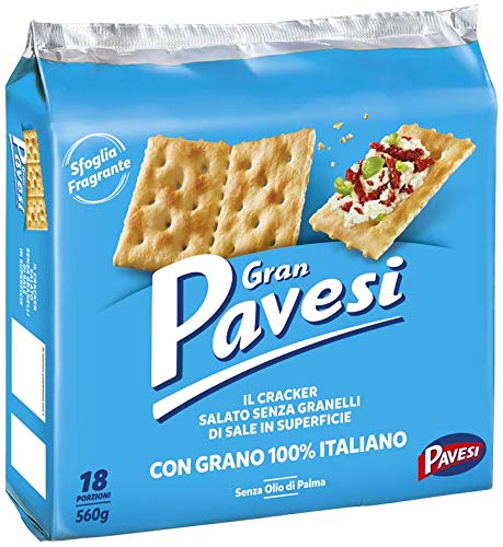 Gran Pavesi Non Salati Crackers Lot De 12 Crackers Non Salés 560 G