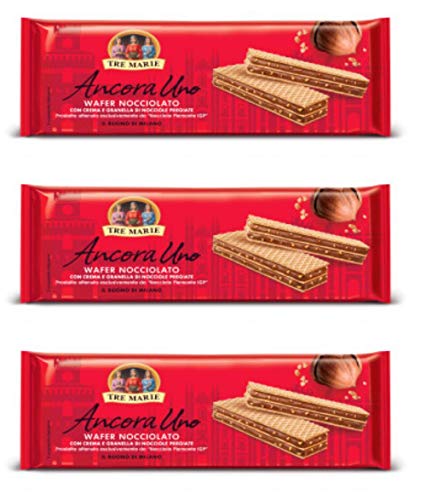 3 Gaufres Tre Marie Ancora Uno Wafer Nocciolato Farcies À La Crème De Noisettes Et Noisettes Hachées 140 G
