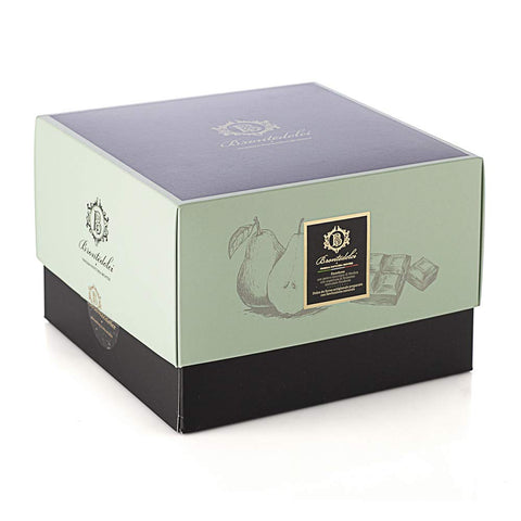 Brontedolci Panettone Pere E Cioccolato Di Modica Gâteau De Noël Avec Poires Et Modica Recouvert De Chocolat Noir Boîte De 1 Kg