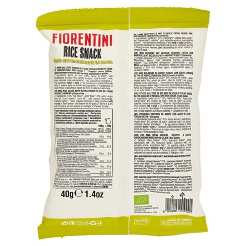 Fiorentini gli Originali Rice Snack Olio di Oliva  snack à l'huile d'olive 16x40gr + Italian Gourmet polpa 400gr
