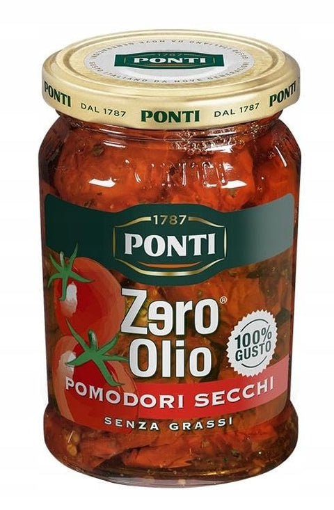 Ponti Pomodori Secchi Zero Olio Lot De 6 Pots De Tomates Séchées Sans Huile 300 G + 400 G