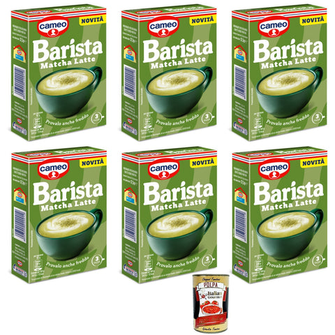6x Cameo Ciobar Barista Matcha-Latte Préparation pour boisson au thé vert Matcha 37,5g  + italian gourmet polpa 400g