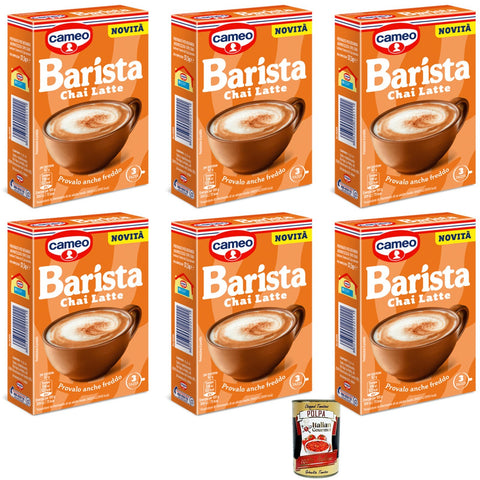 6x Cameo Ciobar Barista Chai Latte Préparation pour boisson aromatisée façon Chaï, avec extrait de thé noir, gingembre et cannelle (37,5 g) + pulpe Italian Gourmet (400 g).
