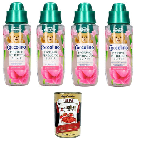 Coccolino Profumatore Bucato Prima Fioritura Parfum De Linge Avant Floraison 4 X 342 Ml + Polpa Italian Gourmet 400 G