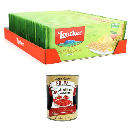 Loacker Gousses De Gaufres Au Citron Pour Glace Et Sorbet Avec Crème À Base D'huiles Essentielles De Citron Siciliennes Et Véritable Jus De Citron, Collation Et Dessert 18 X 150 G + Italian Gourmet