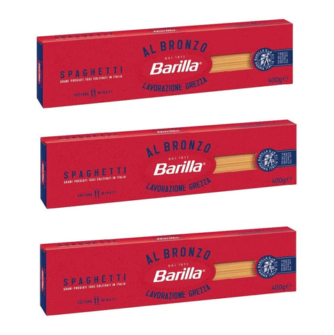 Barilla Lot De 3 Pâtes Spaghetti Al Bronzo Bronze 400 G
